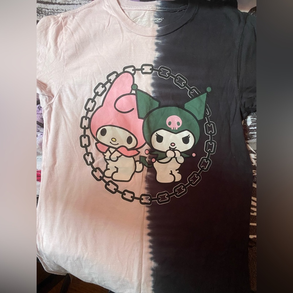 My Melody & Kuromi split dye tee